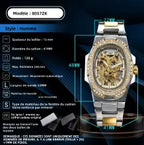 LONGLUX Men's Automatic Skeleton Watch – Luxury Stainless Steel Mechanical Watch, Waterproof Design