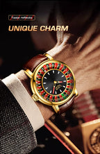 LIGE Men’s Luxury Roulette Dial Quartz Watch – Waterproof, Luminous & Stylish Design