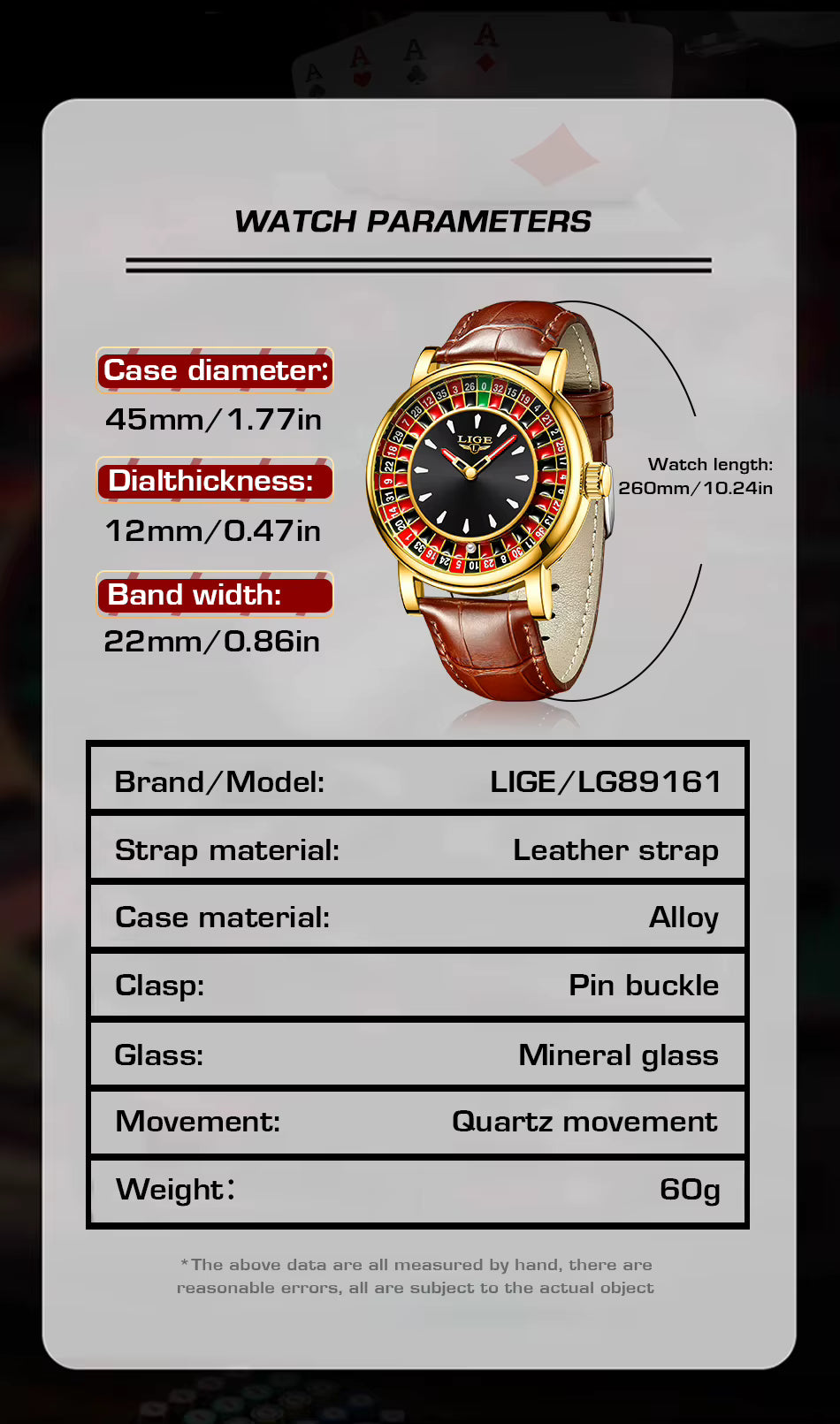 LIGE Men’s Luxury Roulette Dial Quartz Watch – Waterproof, Luminous & Stylish Design