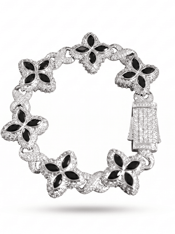 Obsidian Ice Flow Bracelet