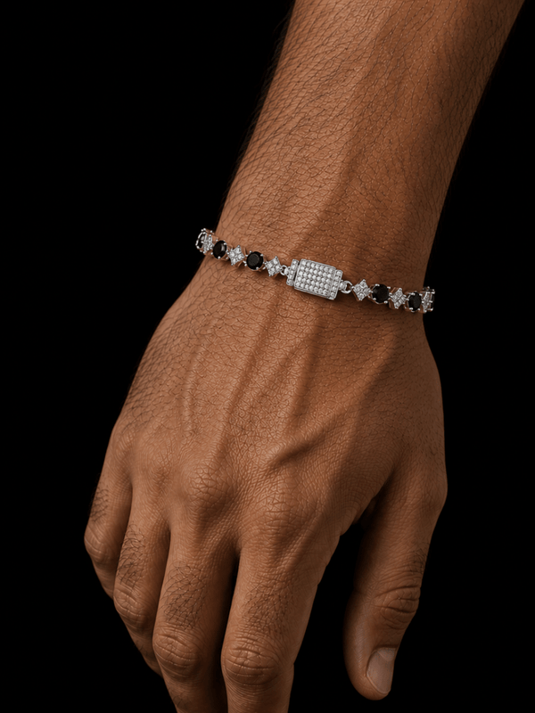 Stardust Tennis Bracelet Siver·Black