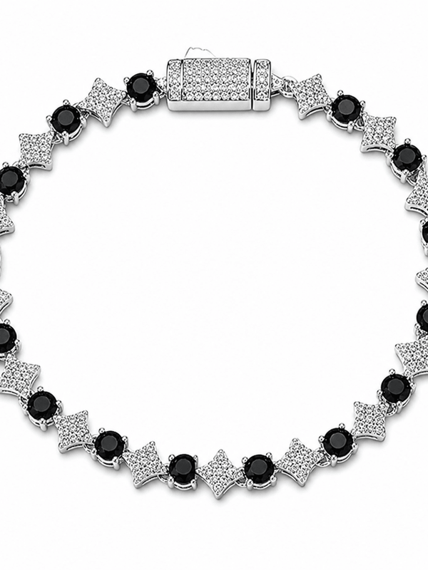 Stardust Tennis Bracelet Siver·Black